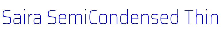 Saira SemiCondensed Thin font